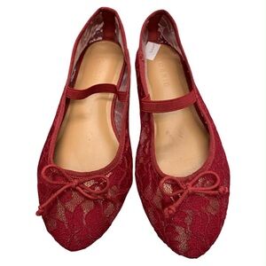 Torrid Red Lace Flats with Bow Detail S9.5
